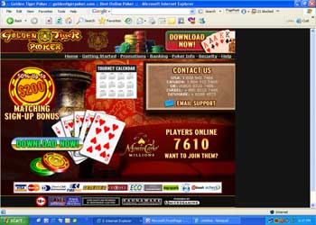 Golden Tiger Poker Room Screenshot