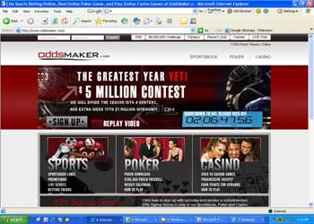 Oddsmaker Sportsbook and Casino Screenshot