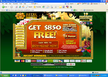 Aztec Riches Casino Screenshot