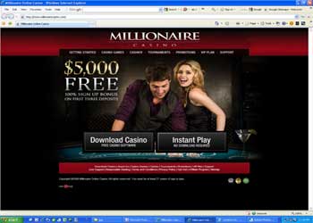 Millionaire Casino Screenshot