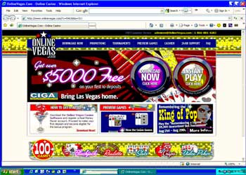 Online Vegas Casino Screenshot