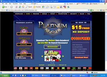 Platinum Slots Casino Screenshot