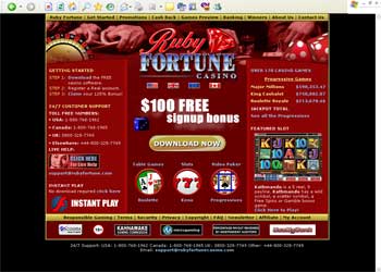 Ruby Fortune Casino Screenshot